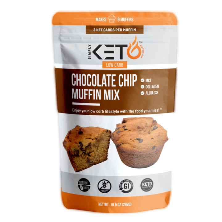 Simply Keto Nutrition | Chocolate Chip Muffin Mix | Low Carb & Keto Friendly